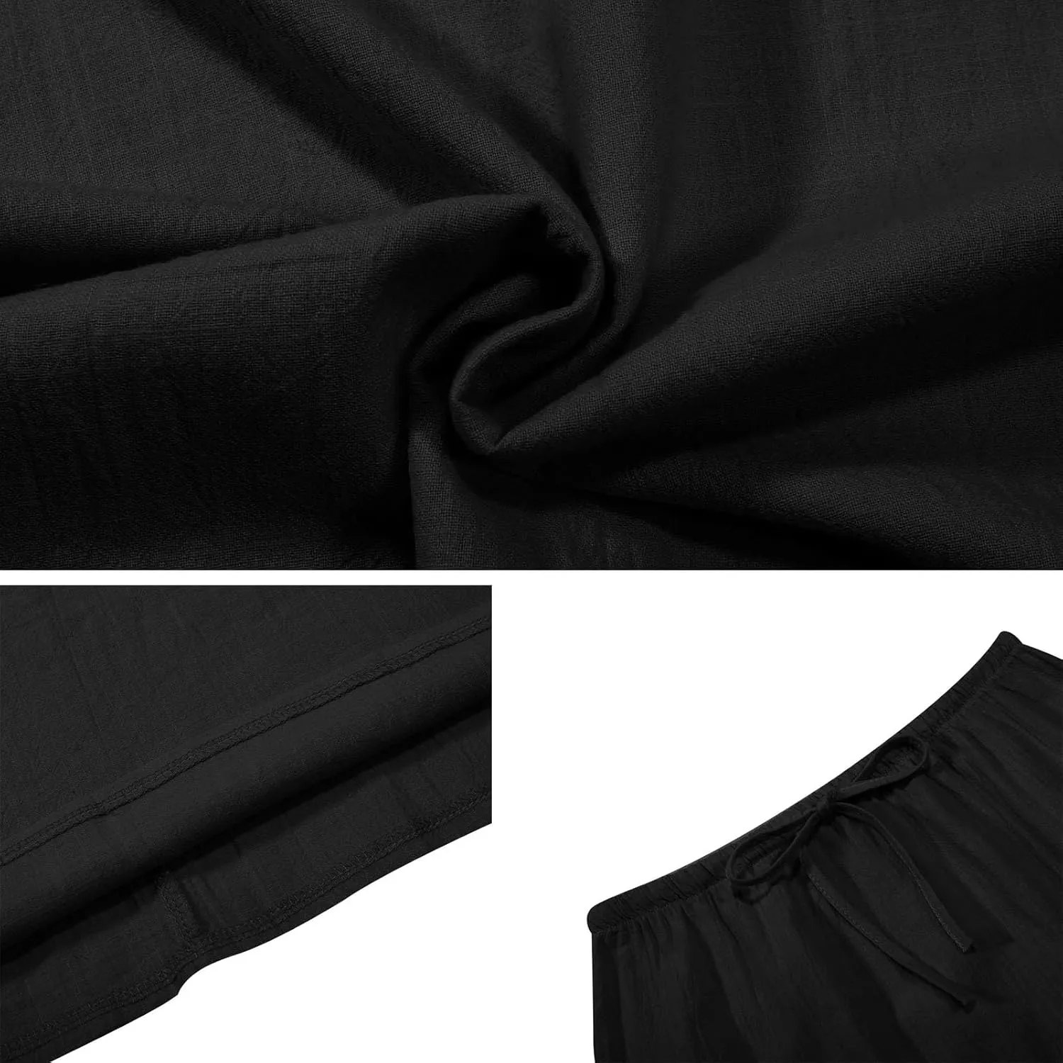 2025 Summer Linen Maxi Skirts for Women, Cute Vacation Boho Long Flowy Skirts, Comfy Drawstring Waist A Line Skirts