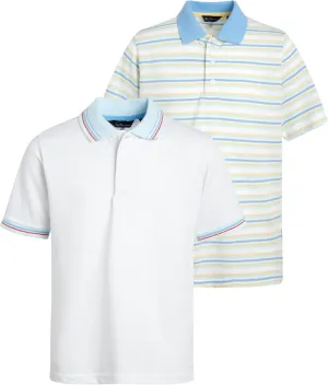 Ben Sherman Boys' Polo Shirt - 2 Pack Classic Fit Short Sleeve Pique Polo - Comfort Stretch Golf Shirt for Boys (8-18)