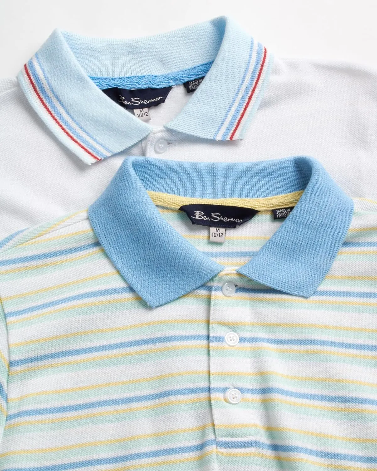 Ben Sherman Boys' Polo Shirt - 2 Pack Classic Fit Short Sleeve Pique Polo - Comfort Stretch Golf Shirt for Boys (8-18)