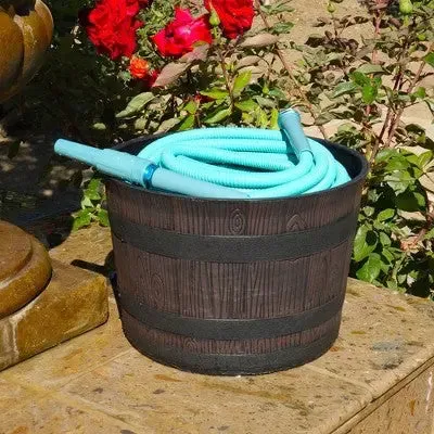 BERNINI  50' No-Kink Lite Chroma Outdoor Metal Garden Hose - Turquoise Blue