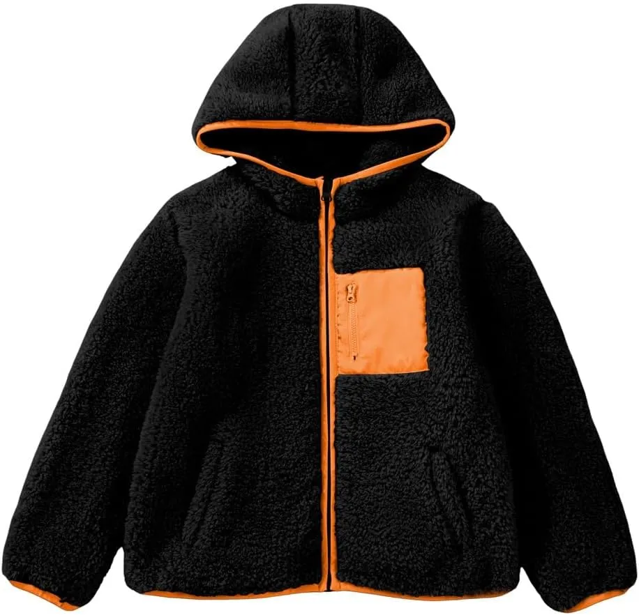 blibean Unisex Kids Girls Boys Jackets Fall Sping Full-Zip Hooded Sweatshirt Size 6-15 Years