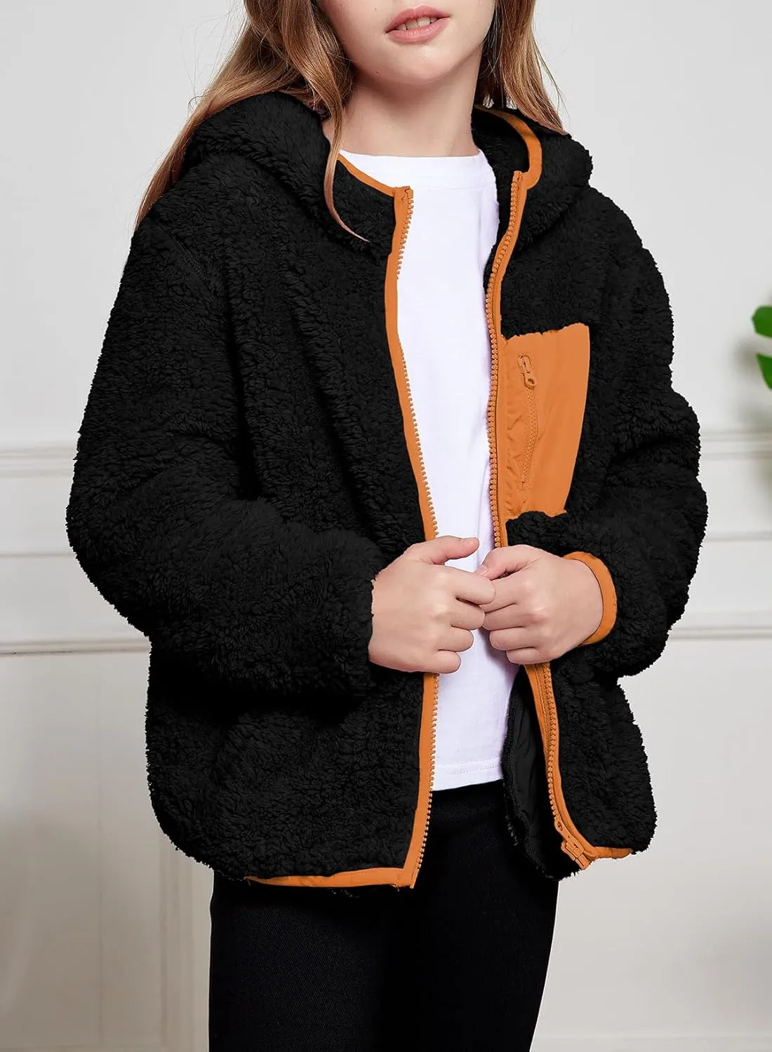 blibean Unisex Kids Girls Boys Jackets Fall Sping Full-Zip Hooded Sweatshirt Size 6-15 Years