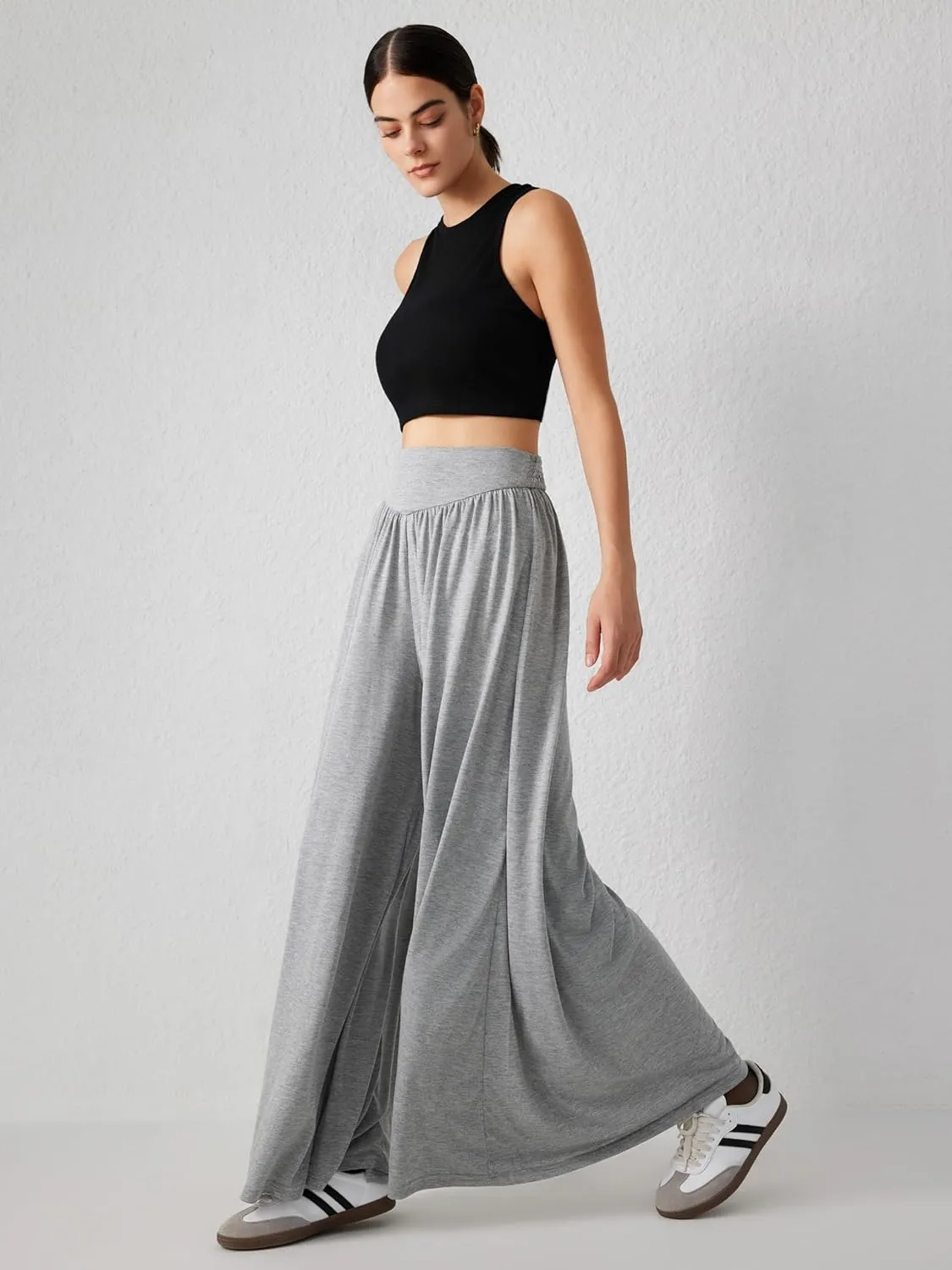 CIDER Womens Palazzo Wide Leg Lounge Pants Casual Loose Fit Comfy Boho Ruffle Pants
