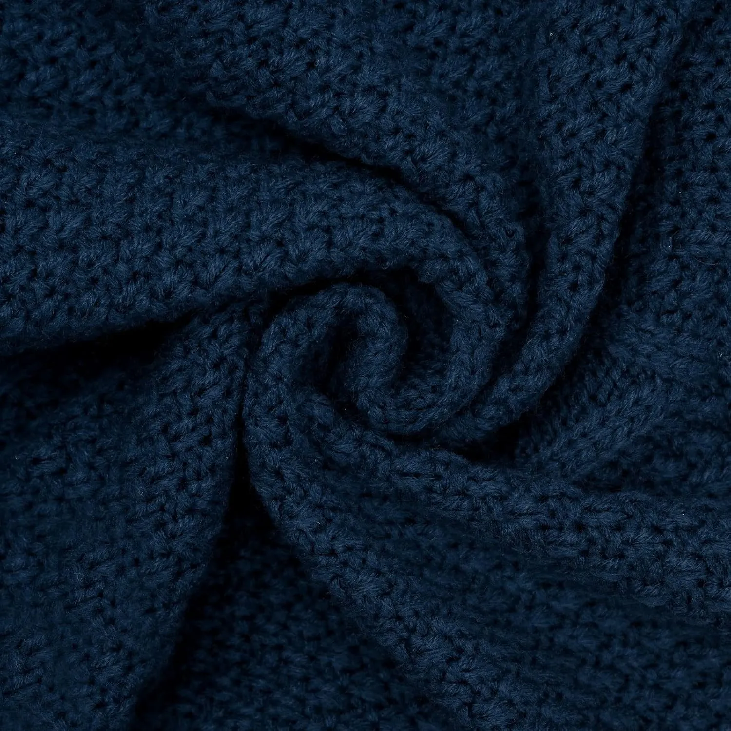 cyeollo Dog Sweater Turtleneck Knitted Sweaters with Leash Hole Winter Dog Clothes Cozy Sweaters for Medium Large Dogs, Navy 2XL