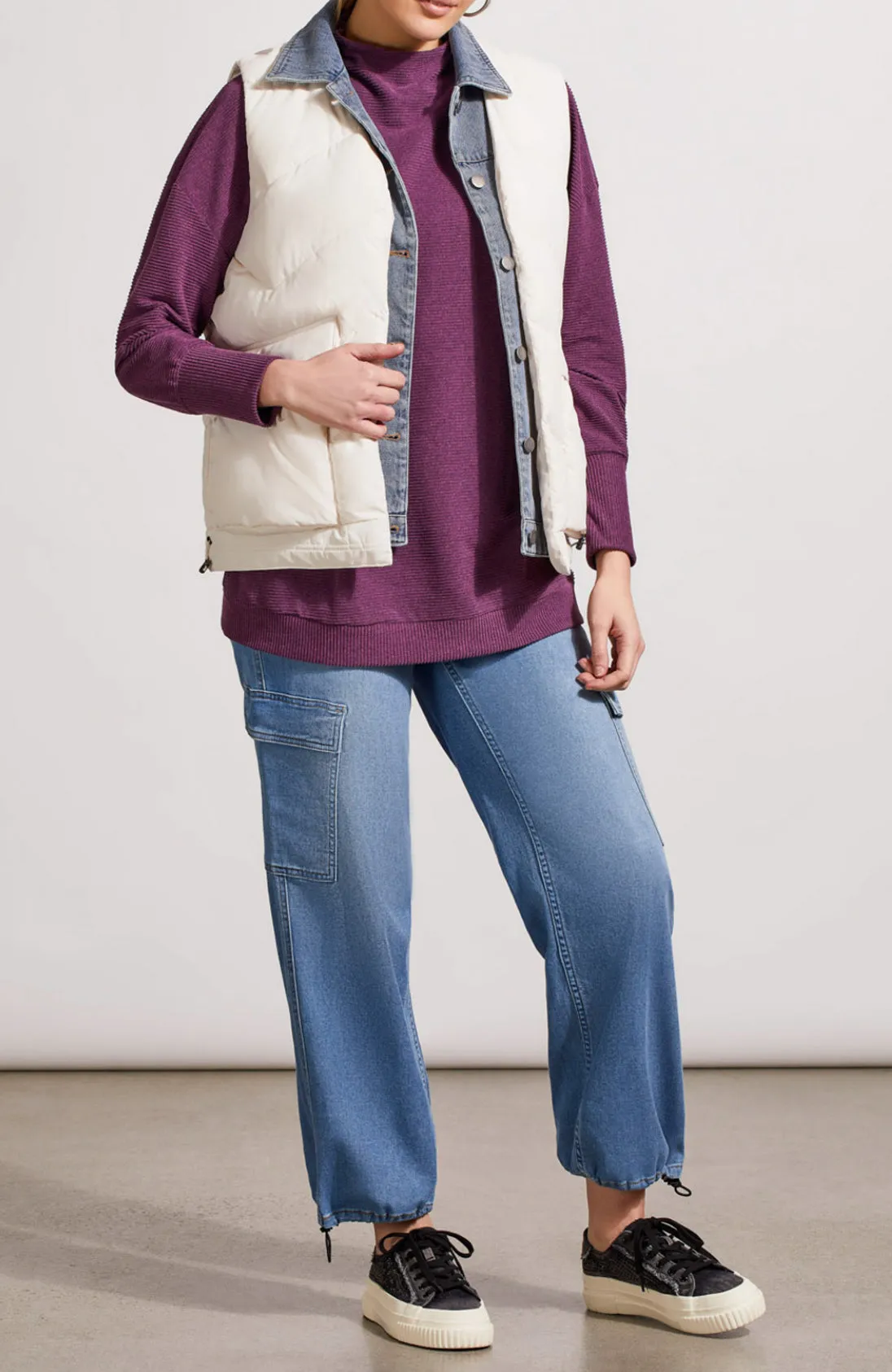 Dark Plum Funnel Neck Tunic