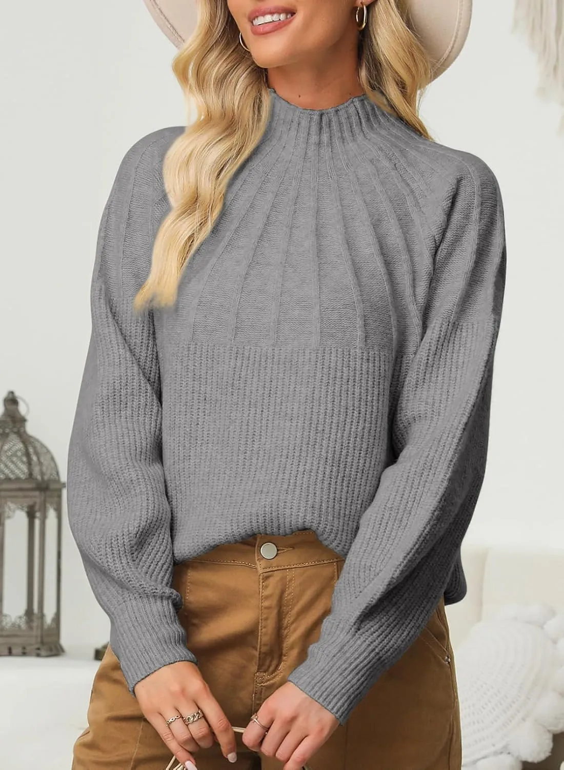 Dokotoo 2024 Winter Fall Turtleneck Sweater High Neck Long Sleeve Oversized Sweaters Pullover Outerwear