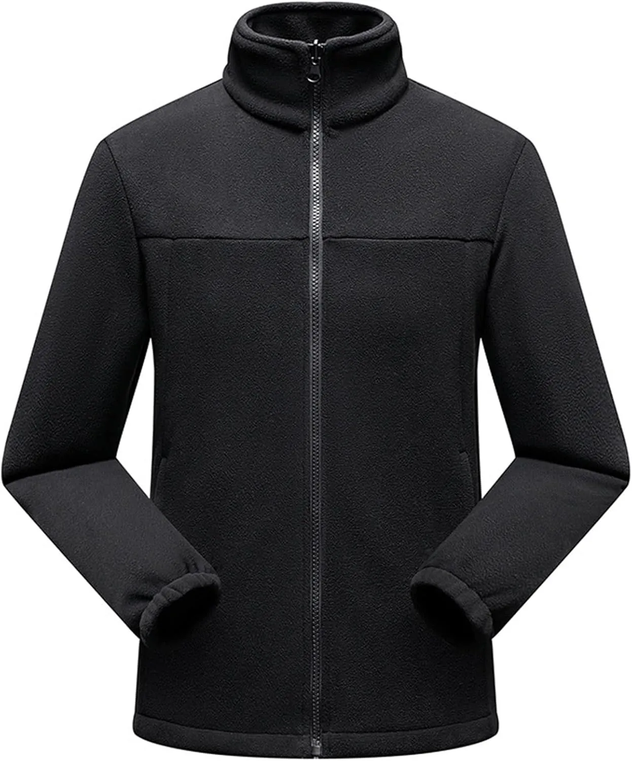 Fleece Jackets for Men Full Zip Lightweight Warm Winter Soft Coats Fashion Color Block Outdoor Hiking Jackets