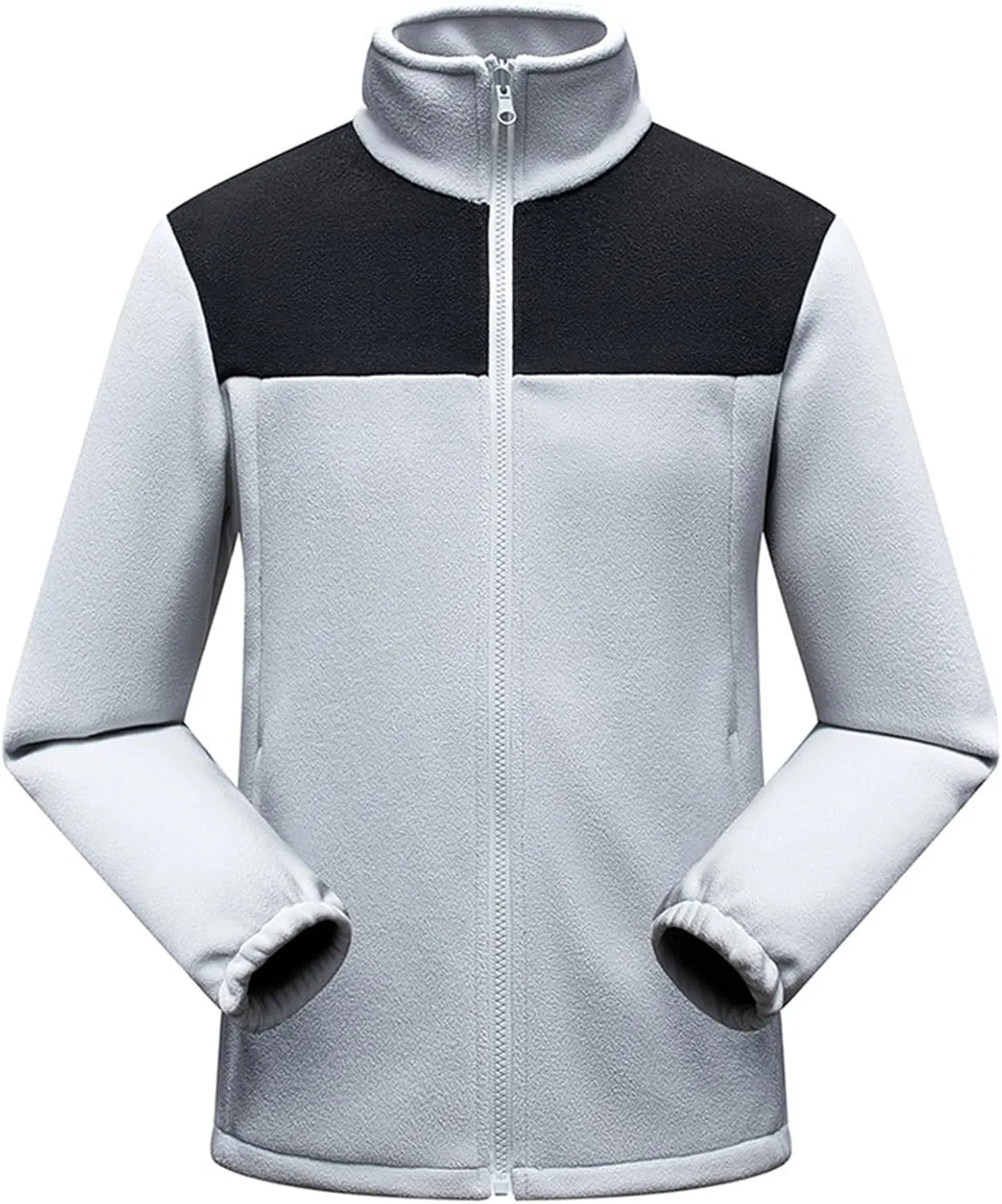 Fleece Jackets for Men Full Zip Lightweight Warm Winter Soft Coats Fashion Color Block Outdoor Hiking Jackets