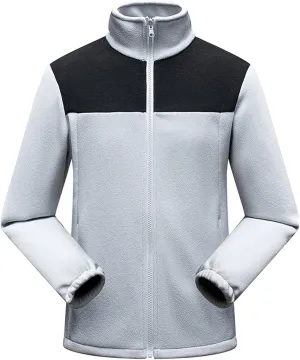 Fleece Jackets for Men Full Zip Lightweight Warm Winter Soft Coats Fashion Color Block Outdoor Hiking Jackets