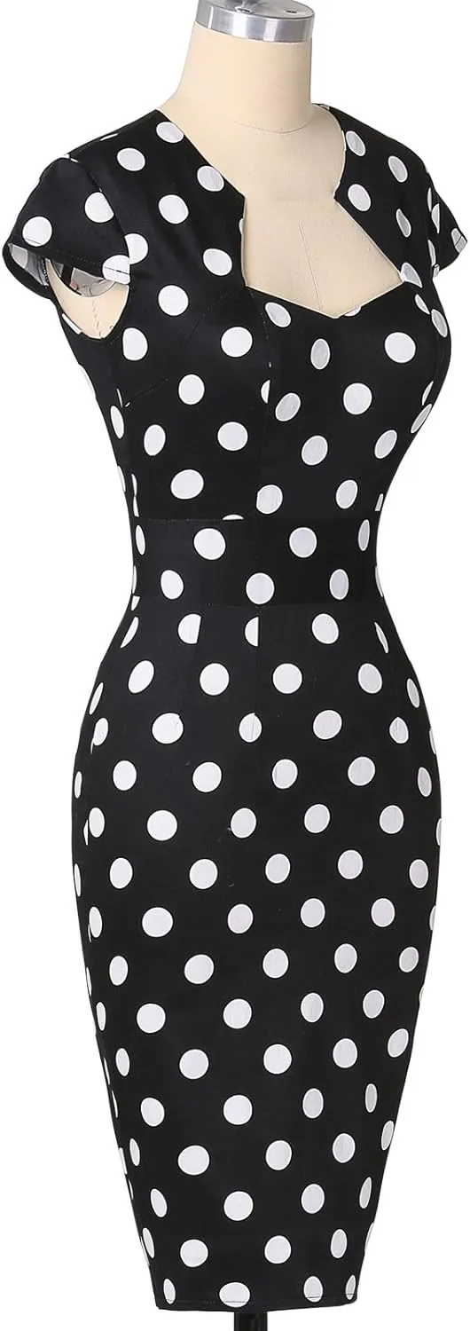 Grace Karin Womens 50s 60s Vintage Pencil Dress Bodycon Cap Sleeve Dress