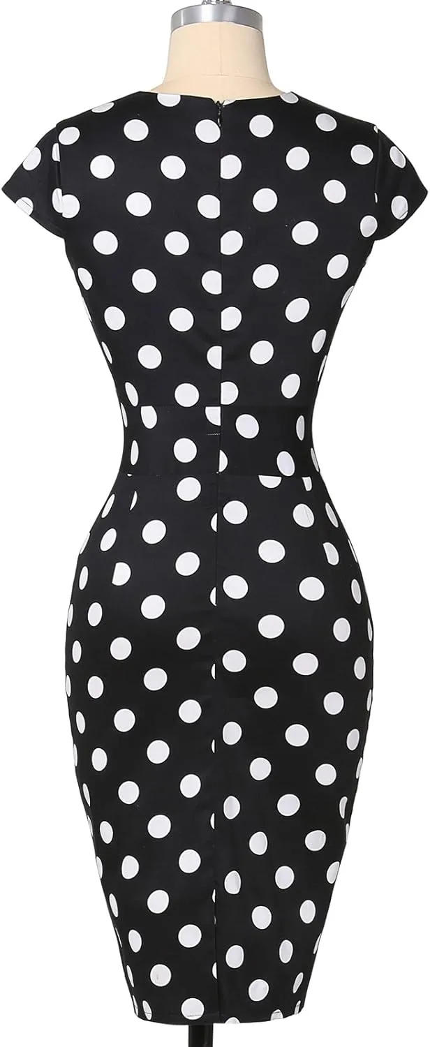 Grace Karin Womens 50s 60s Vintage Pencil Dress Bodycon Cap Sleeve Dress