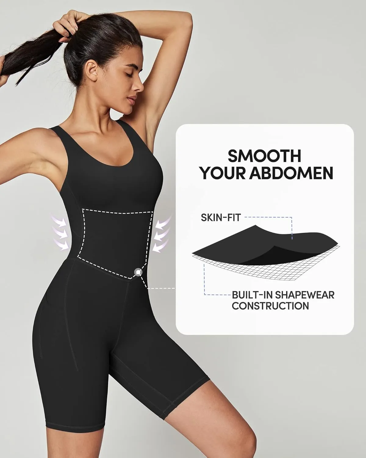 IUGA One Piece Jumpsuits for Women Tummy Control Workout Jumpsuits Athletic Romper with Built-in Bra Pockets
