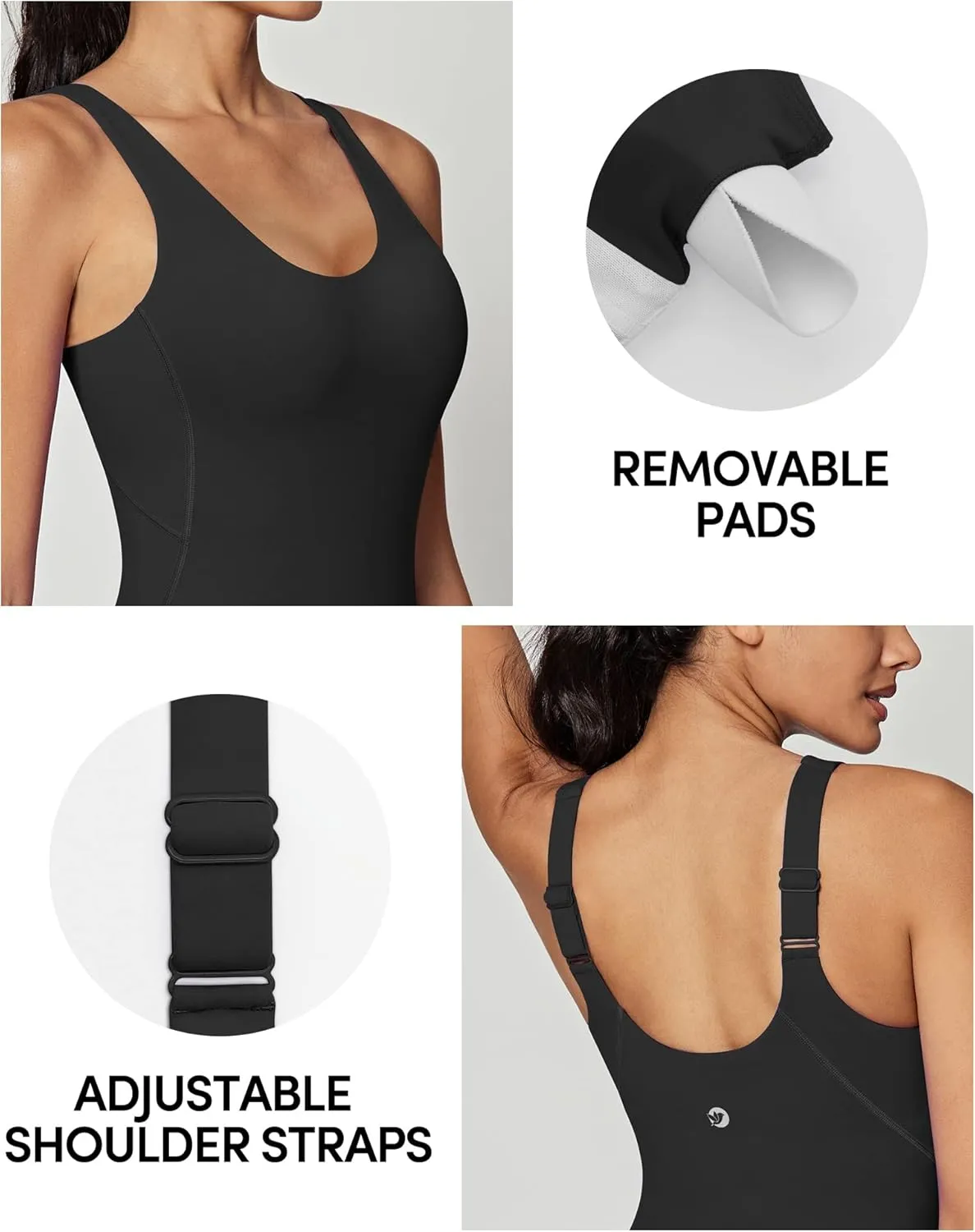 IUGA One Piece Jumpsuits for Women Tummy Control Workout Jumpsuits Athletic Romper with Built-in Bra Pockets