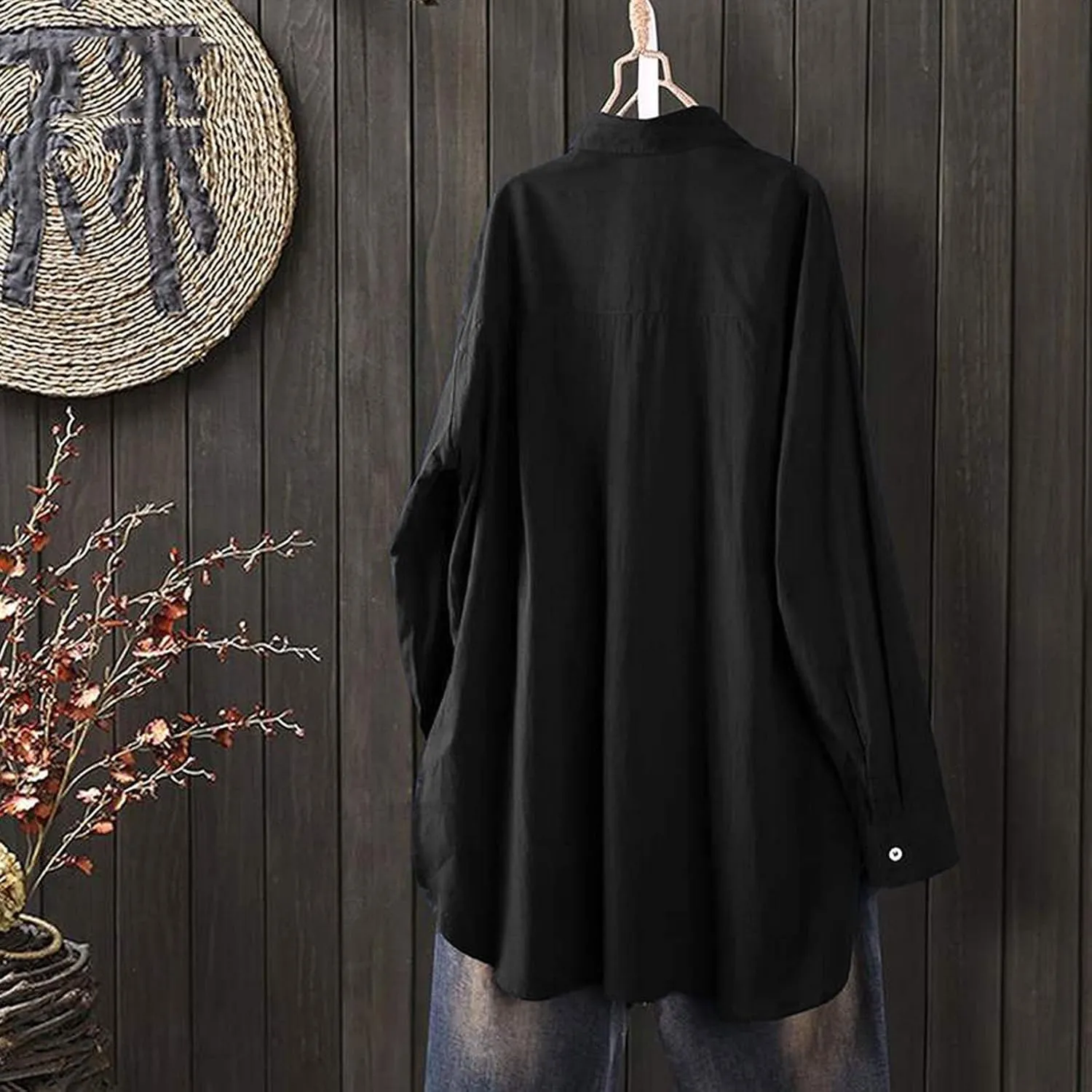 Linen Blouse Embroidered Shirt Summer Loose Hooded Top Womens Blouse Womens Blouses Long
