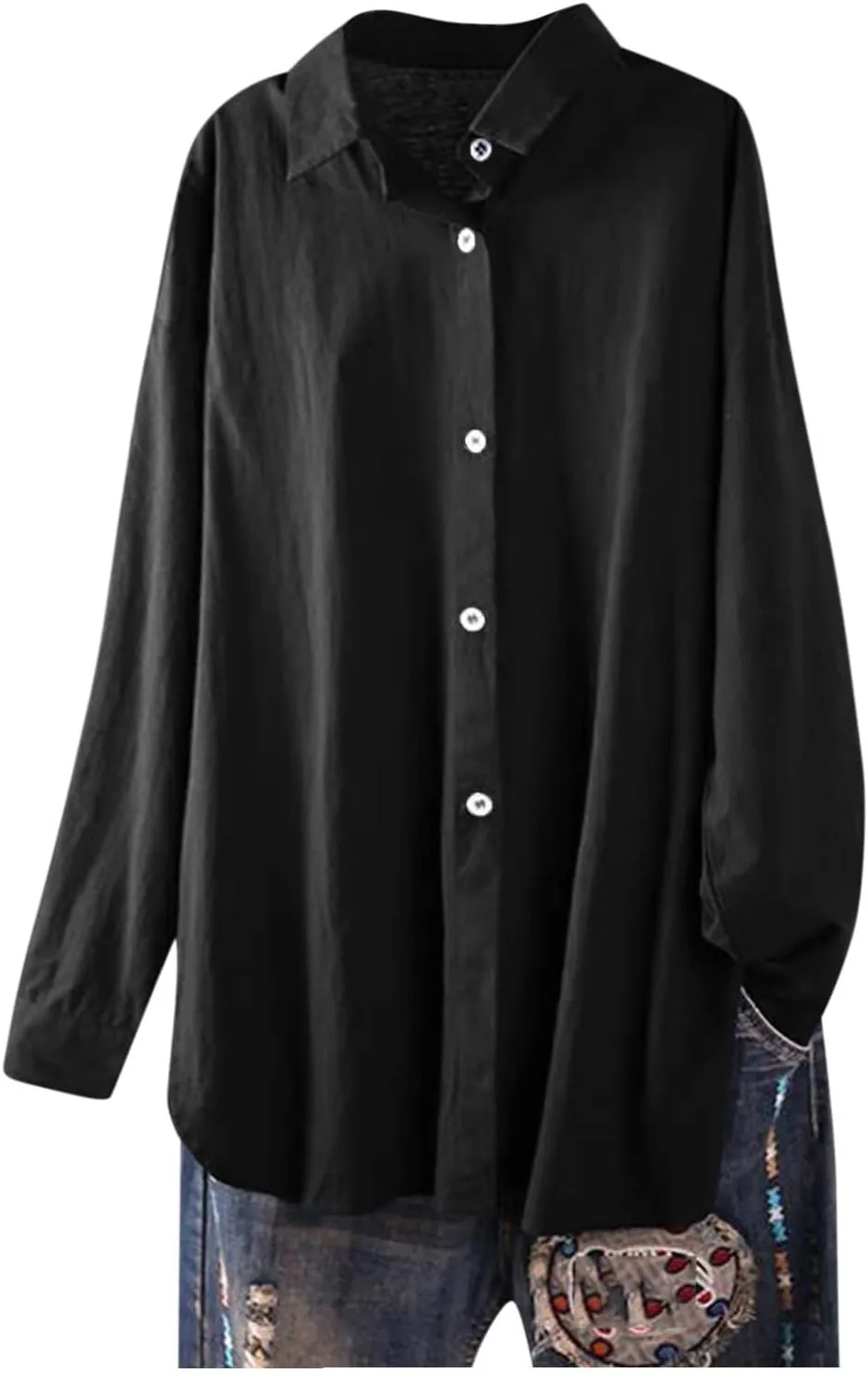 Linen Blouse Embroidered Shirt Summer Loose Hooded Top Womens Blouse Womens Blouses Long