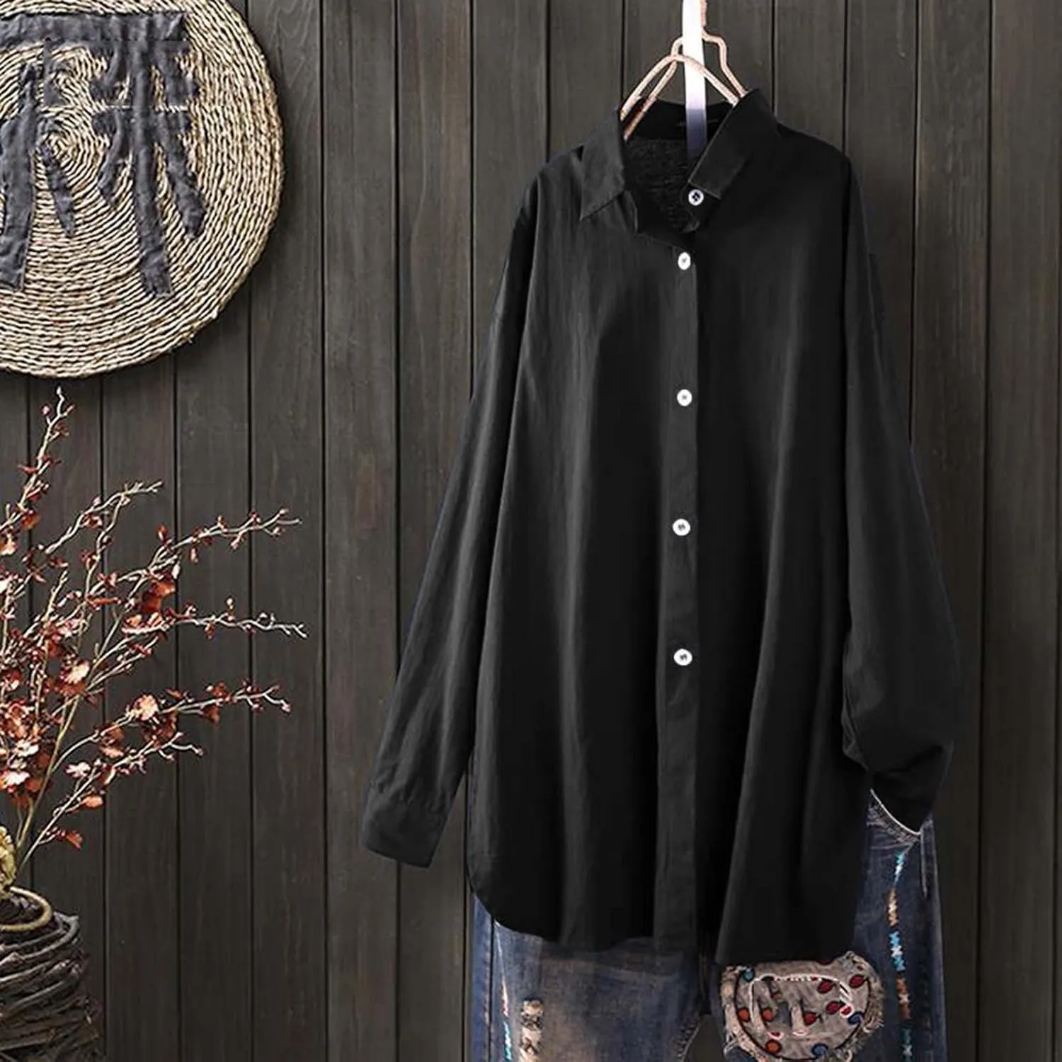 Linen Blouse Embroidered Shirt Summer Loose Hooded Top Womens Blouse Womens Blouses Long
