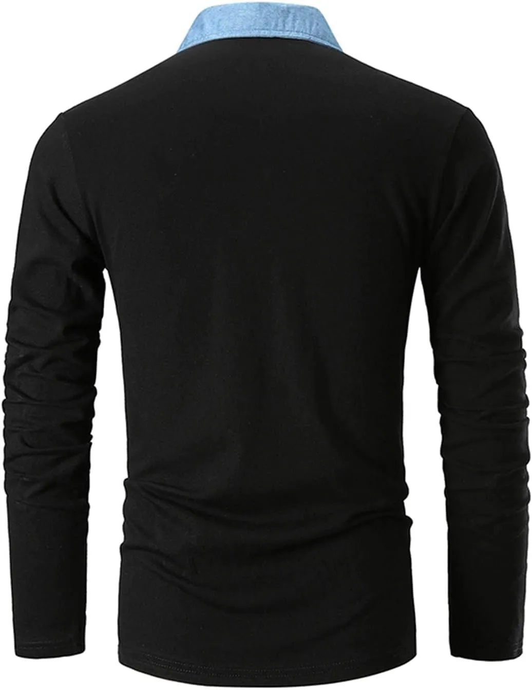 LIUPMWE Men's Shirt Long Sleeve Polo Shirt for Men Basic Slim Fit Long Sleeve Polo Men's Shirts with Pocket Golf Shirts