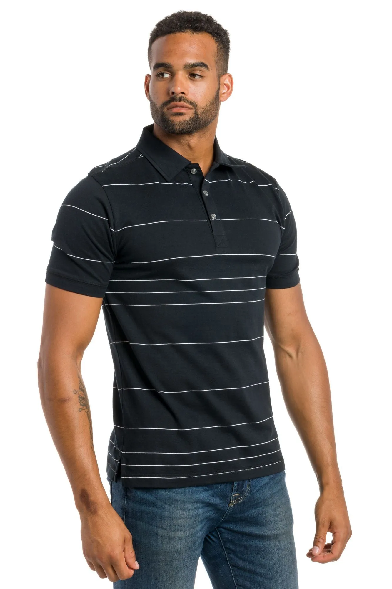 Mariner | Men's Jersey Mesh Striped Polo