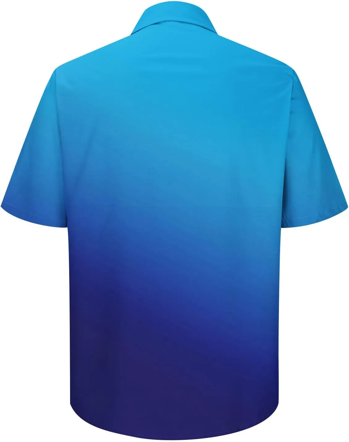 Men Gradient Button Down Shirt Lightweight Breathable Linen Summer Tops Casual Stylish Vacation Short Sleeve Blouses