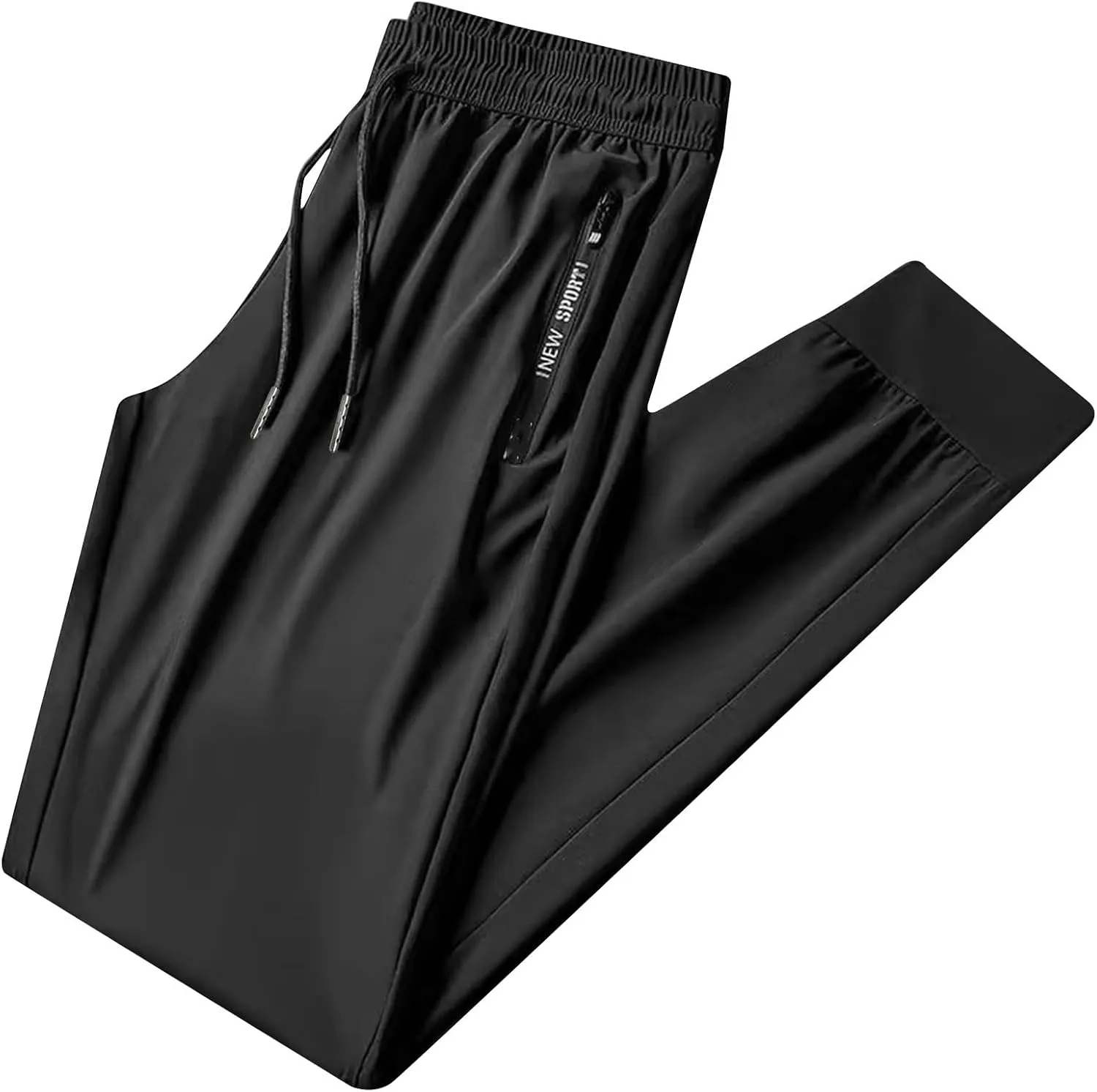 Men Tapered Jogger Pants Athletic Workout Pants Trousers Jogging Casual Pant Lightweight Sweatpants with Zipper Pockets