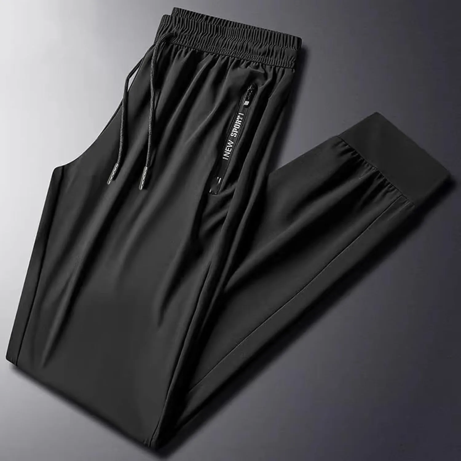 Men Tapered Jogger Pants Athletic Workout Pants Trousers Jogging Casual Pant Lightweight Sweatpants with Zipper Pockets