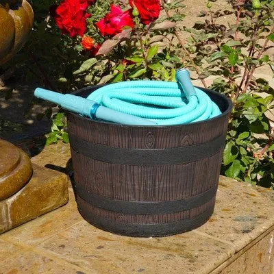 New - BERNINI  50' No-Kink Lite Chroma Outdoor Metal Garden Hose - Turquoise Blue