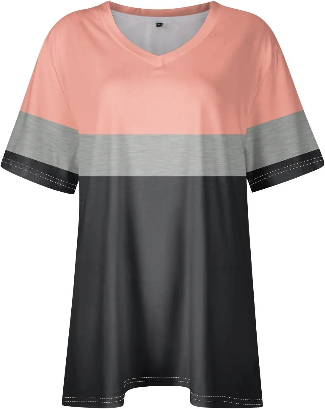 Plus Size Summer Tops Shorts Sleeve Work Shirts For Women Tops V Neck Basic Tee Tunic Oversized Blouses Comfy Clothes