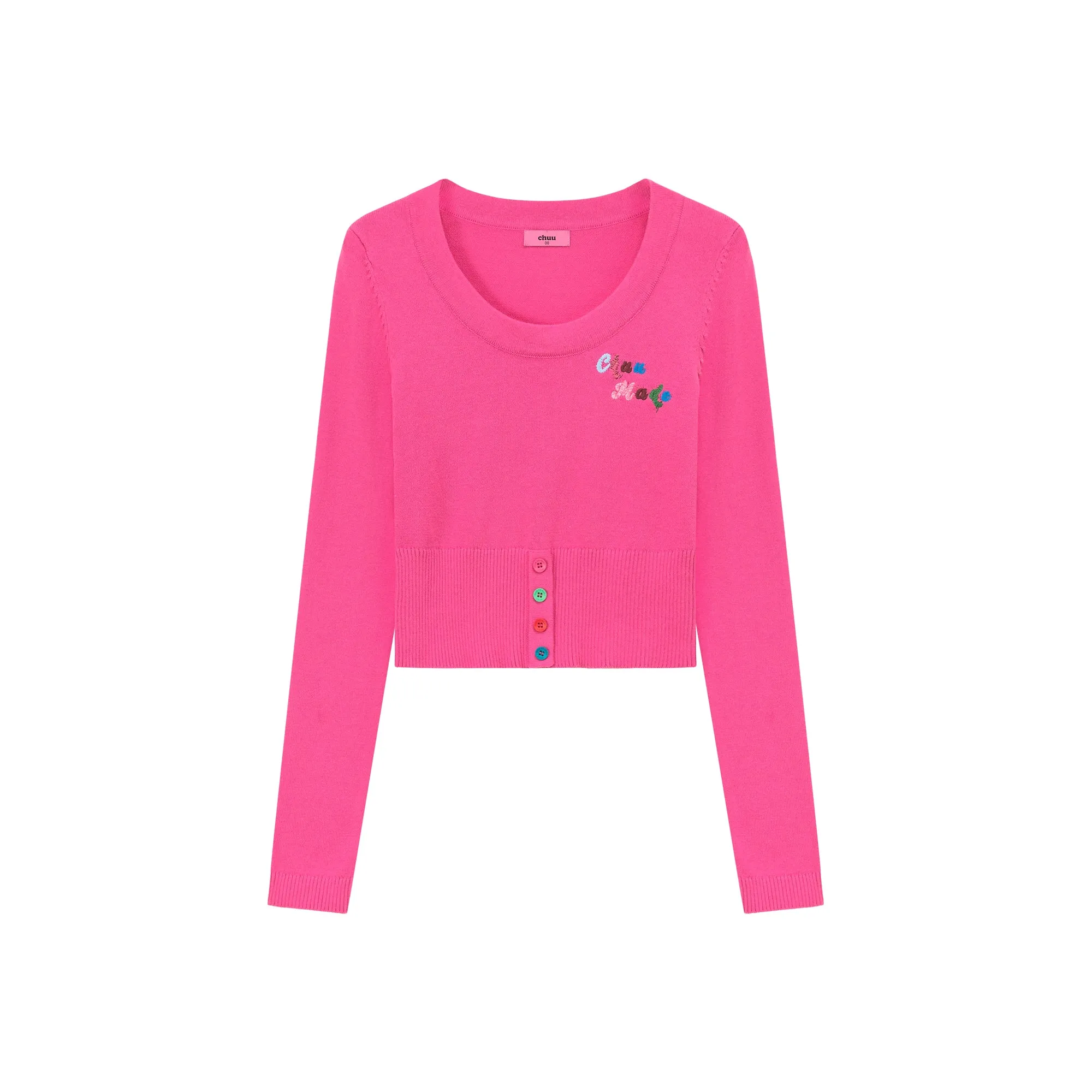Rainbow Button Knit Color Sweater