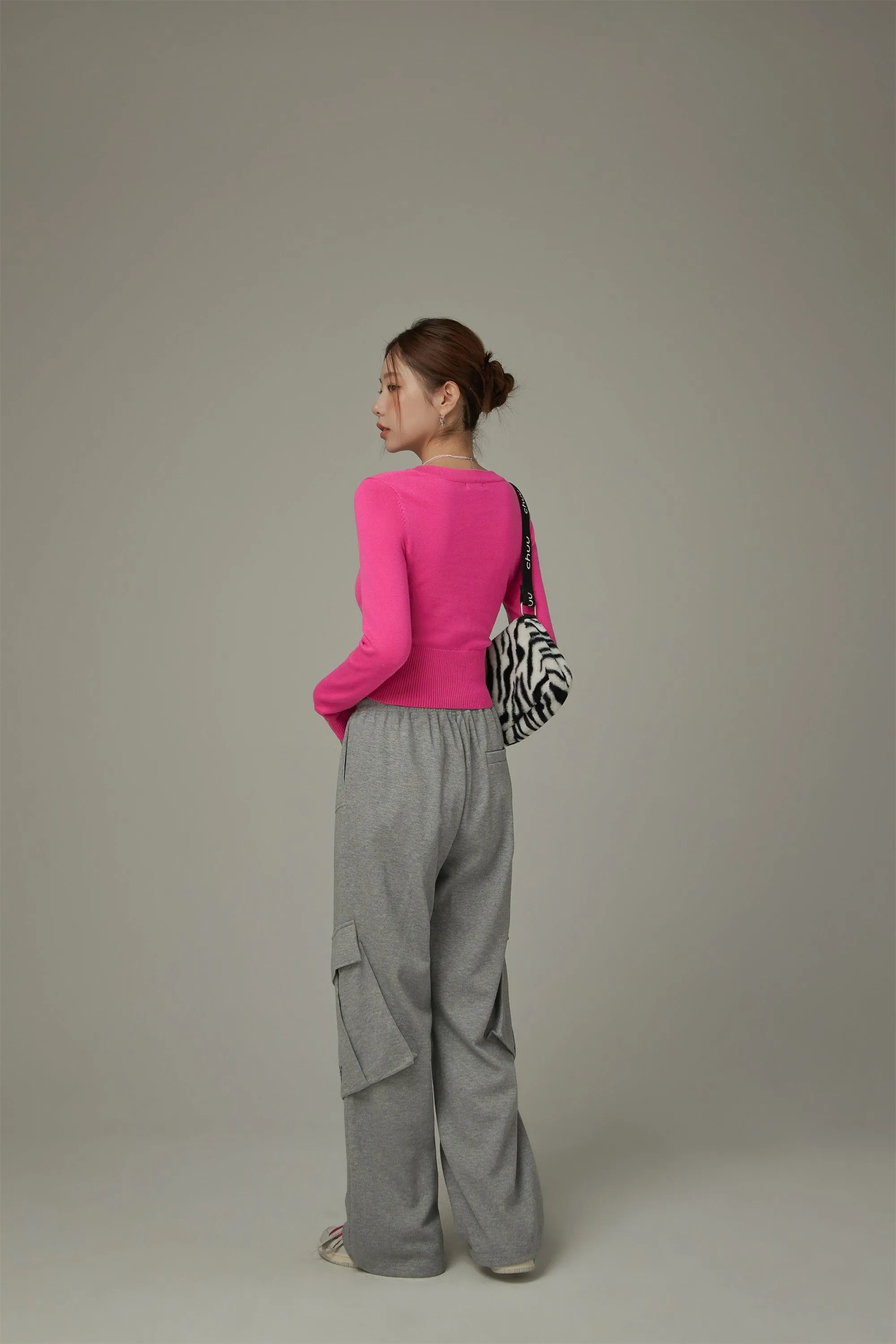 Rainbow Button Knit Color Sweater