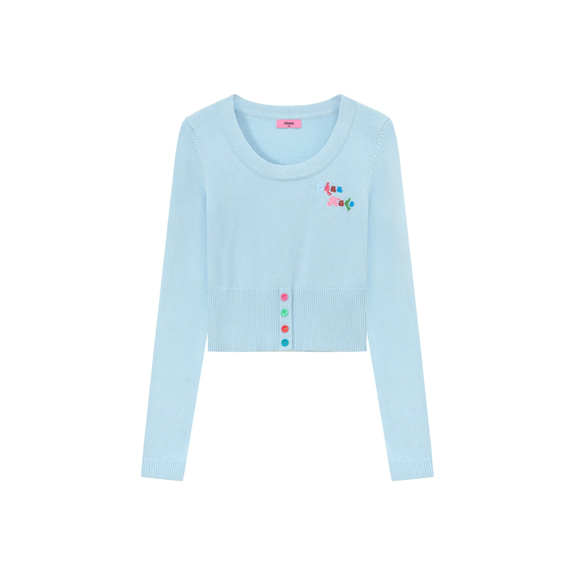 Rainbow Button Knit Color Sweater