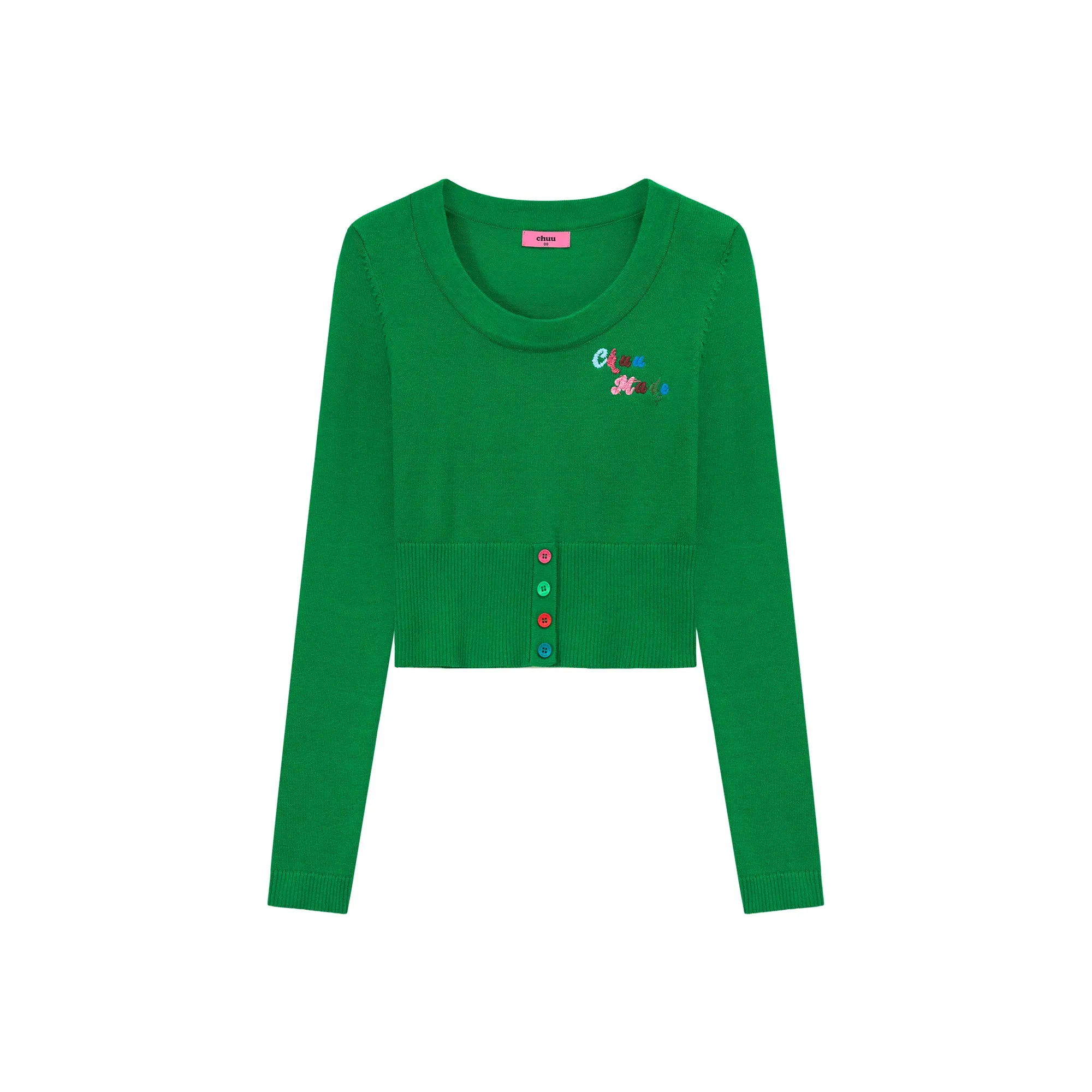 Rainbow Button Knit Color Sweater