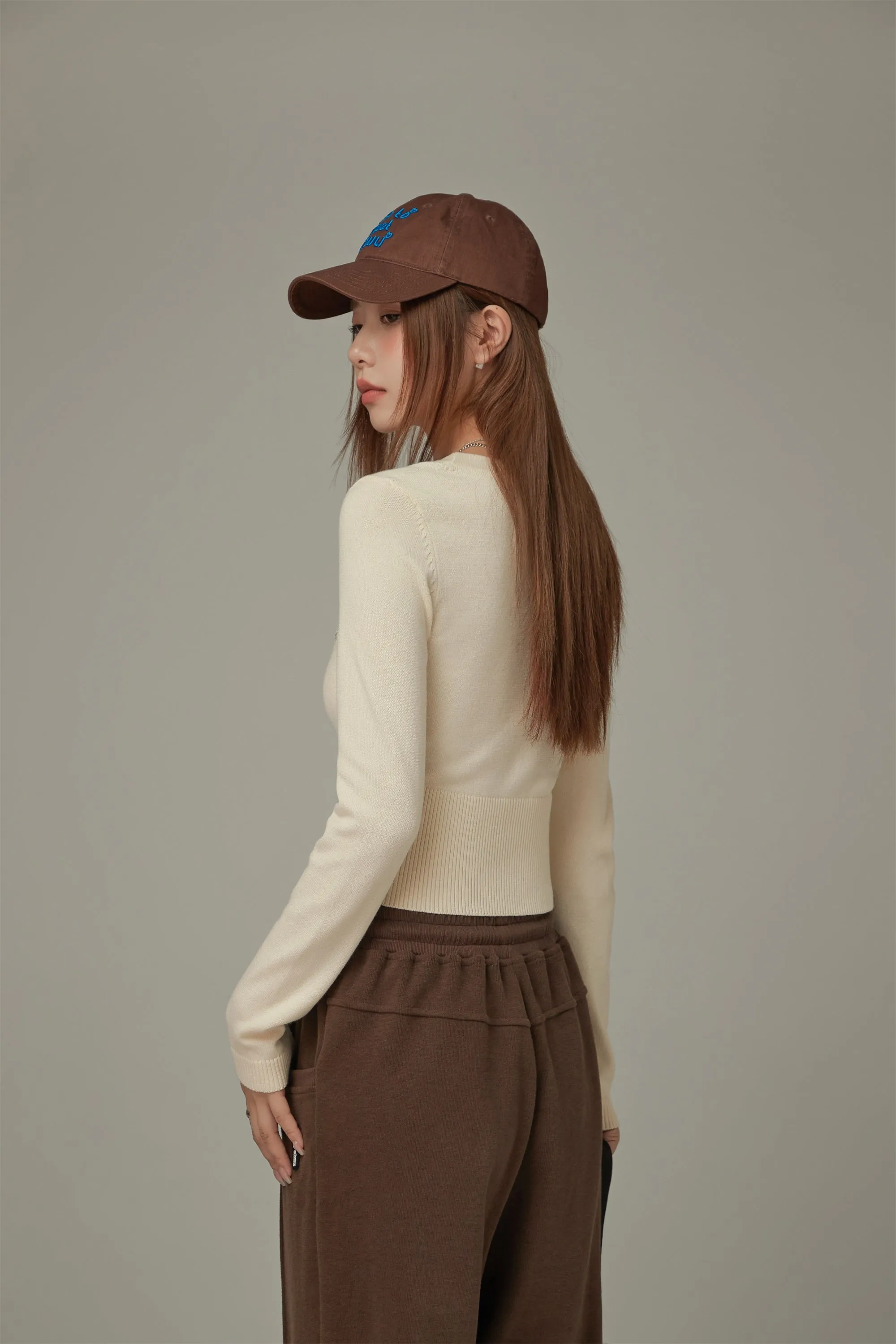 Rainbow Button Knit Color Sweater