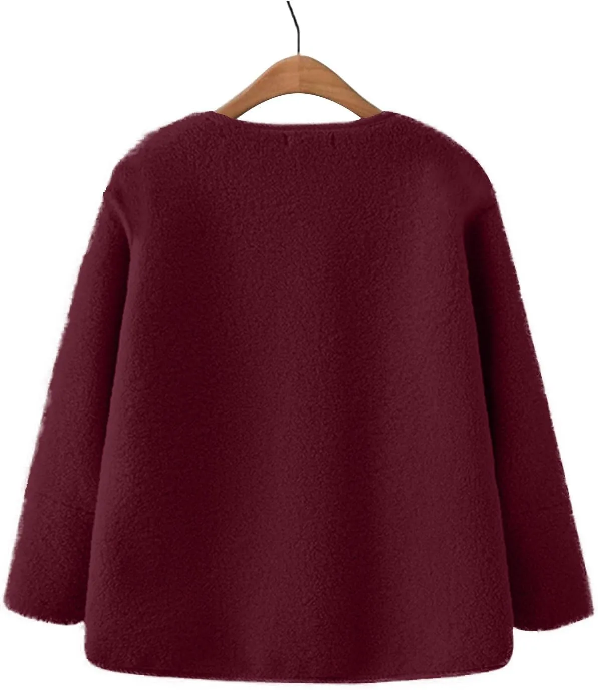 Sherpa Jacket Women Fuzzy Open Front Button Up Cardigans Oversized Fleece Jacket Warm Winter Coats with Pocket Outwear