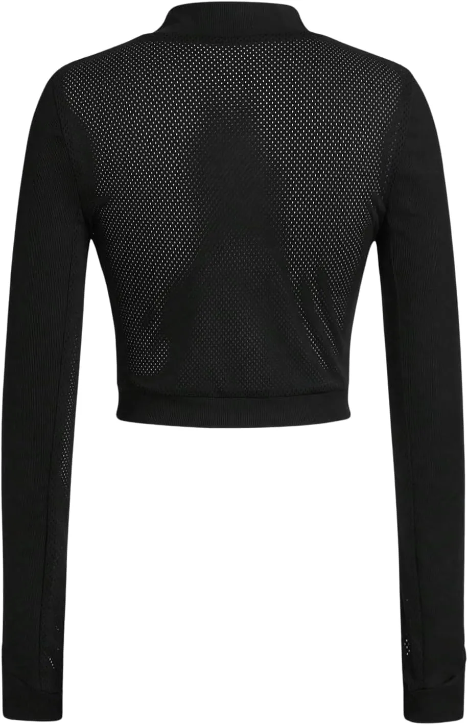 SweatyRocks Women's Full Zip Up Jackets Stand Collar Casual Long Sleeve Crop Jackets Tops
