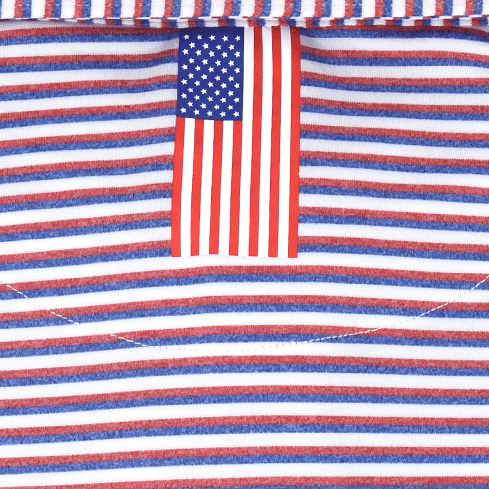 The Spacious Skies Heather Stripe | Performance Polo | The Spacious Skies Heather Stripe - Classic Red/Ocean Blue/White