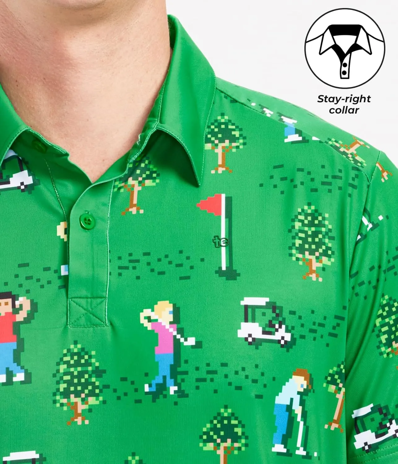 Tipsy Elves Golf Shirts for Men - Performance Athletic Fit Men's Golf Polo Shirts for Men w/Moisture Wicking Stretch Fabric