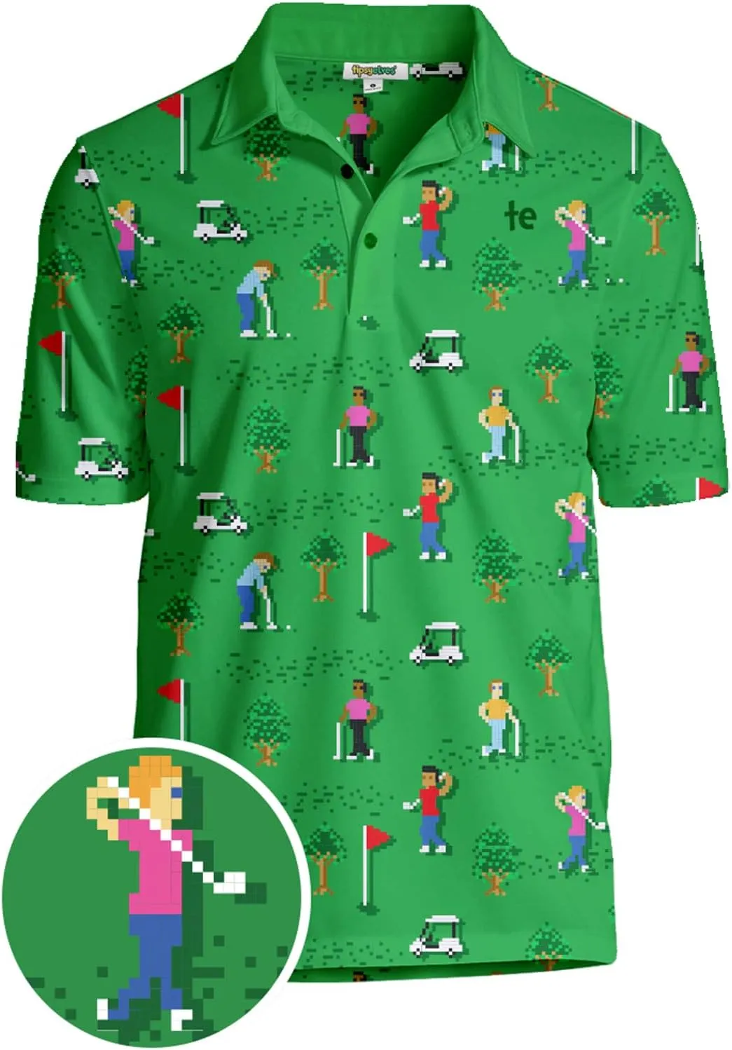 Tipsy Elves Golf Shirts for Men - Performance Athletic Fit Men's Golf Polo Shirts for Men w/Moisture Wicking Stretch Fabric