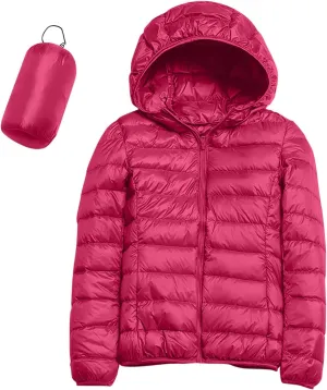 Women's Packable Down Jacket Lightweight Winter Warm Quilted Puffer Coat Fashion Zippered Slim Fit Travel Down Jackets
