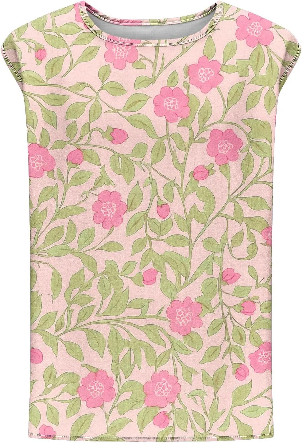 Womens Plus Size Tank Tops Crewneck Floral Graphic Loose Comfy Casual Sleeveless Thin Style Outdoor Walking Vests