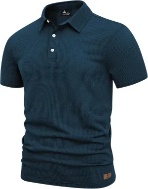 ZITY Mens Polo Shirts Short Sleeve Athletic Golf Polos Moisture Wicking Casual Polo Shirts for Men Jacquard Collared T Shirts
